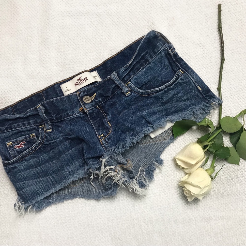 Hollister Denim/ distressed mini shorts